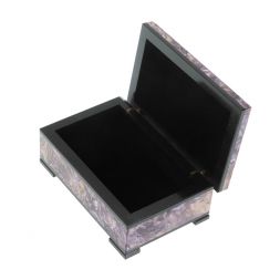 Шкатулка из камня чароит экстра с иризацией 11х7х4,5 см