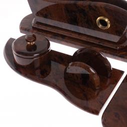 Письменный прибор &amp;quot;Арка&amp;quot; камень обсидиан коричневый