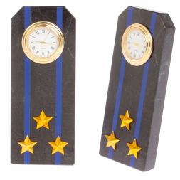 Часы "Погон полковник Авиации ВМФ" из змеевика