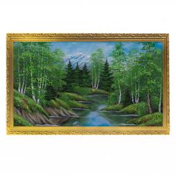 Картина "Летний пейзаж" багет 68х108 см, каменная крошка