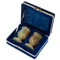 Набор рюмок 2 шт из оникса в футляре 3,5х6 см (1,5х2,5)