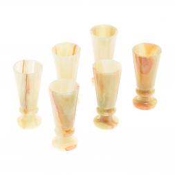 Рюмки из оникса "Конус" набор 6 шт 20 мл 3,5х8 см в коробке (1,5х3)