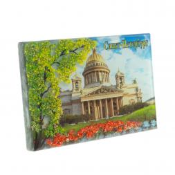 Настольное панно "Исаакиевский собор" из змеевика 14х9х4,5 см