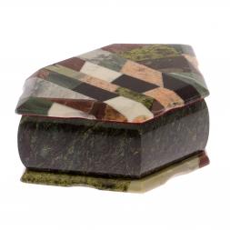 Шкатулка с мозаикой из камня "Колье" 19х12х7 см