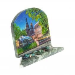 Сувенир арка "Спас на крови" из змеевика 13х6,5х10 см