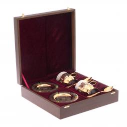 Кофейный набор &amp;quot;Малахитовый&amp;quot; на 2 персоны 170 мл фарфор Златоуст