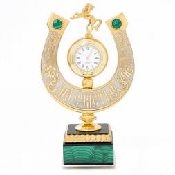 Часы "Подкова на счастье" камень малахит Златоуст