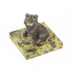 Статуэтка из бронзы и змеевика "Собачка средняя №3"