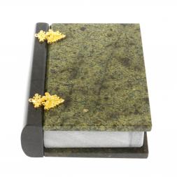 Шкатулка &amp;quot;Книжка&amp;quot; камень змеевик средняя 11x14x4 см