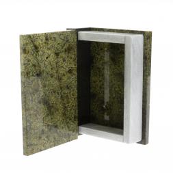 Шкатулка &amp;quot;Книжка&amp;quot; камень змеевик средняя 11x14x4 см