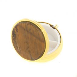 Таблетница на 3 отсека камень тигровый глаз цвет золото