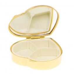 Таблетница "Сердце" на 3 отделения камень амазонит цвет золото