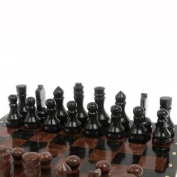 Шахматы " Традиционные" змеевик, лемезит 40х40 см