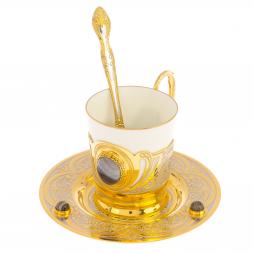 Кофейный набор &amp;quot;Агат&amp;quot; из серого агата 80 мл Златоуст