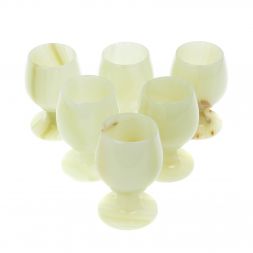 Набор бокалов для коньяка из оникса в футляре 6х9,5 см (2,5х4) 80мл 6 шт