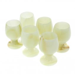 Набор бокалов для коньяка из оникса в футляре 6х9,5 см (2,5х4) 80мл 6 шт