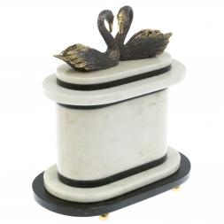 Часы "Пара лебедей" мрамор бронза