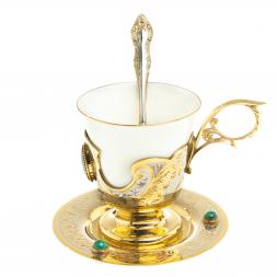 Кофейная пара "Малахитовая" 200 мл Златоуст