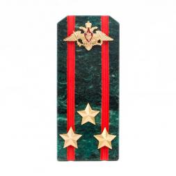 Сувенир "Погон Полковник ВС" камень змеевик