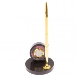 Часы настольные с ручкой камень родонит