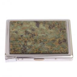 Портсигар 10 сигарет с зажигалкой камень офит