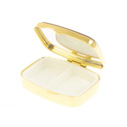 Таблетница на 2 отделения тигровый глаз цвет золото