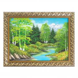 Картина "Летний пейзаж" багет 36х46 см, каменная крошка