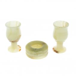 Набор две рюмки и пепельница из оникса