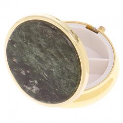 Таблетница на 3 отделения камень актинолит цвет золото