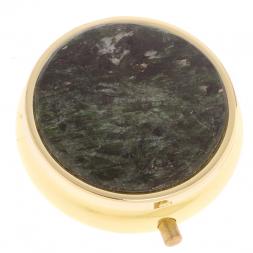 Таблетница на 3 отделения камень актинолит цвет золото