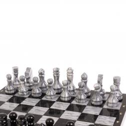 Шахматный набор 3 в 1 "Ящерица" мрамор, гранит с гравировкой