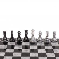 Шахматный набор 3 в 1 "Ящерица" мрамор, гранит с гравировкой