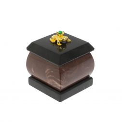 Шкатулка "Лягушка" из камня лемезит 4,5х4,5х6 см