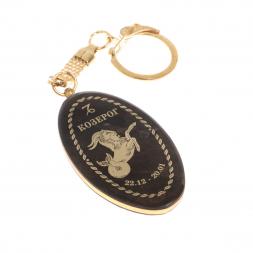 Брелок знак зодиака "Козерог" камень обсидиан