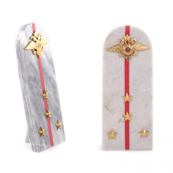 Сувенир &amp;quot;Погон Капитан МВД&amp;quot; камень мрамор 116377