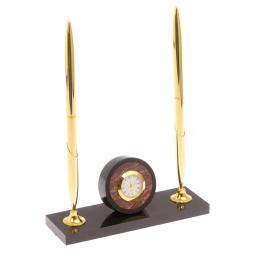 Часы настольные с двумя ручками камень яшма