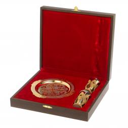 Водочный набор "Царский" 2 рюмки на подносе 80 мл Златоуст