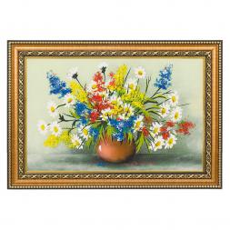 Картина из каменной крошки "Полевые цветы" багет 24х34 см